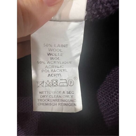 Saint James Plum Grape Sweater Cardigan Knit Wool blend Buttons sz 6 - Picture 5 of 7